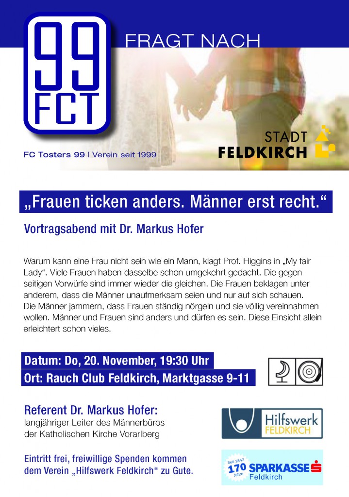 Einladung Vortrag Frauen ticken anders - Männer erst recht